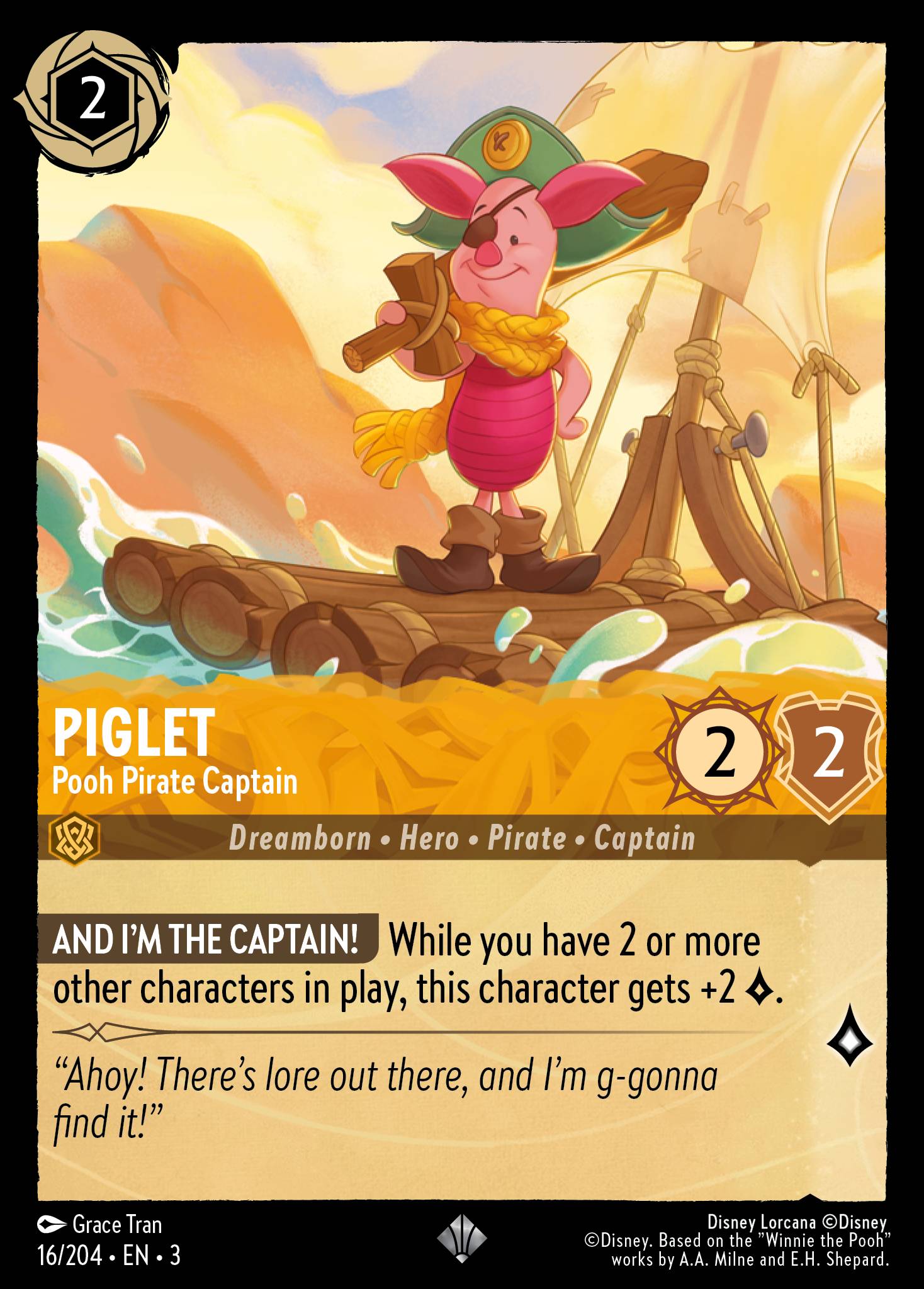 Piglet - Pooh Pirate Captain
